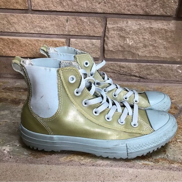 Converse All Star High Tops Rubber Waterproof Shoes sneakers 8 Blue Green - Picture 10 of 11